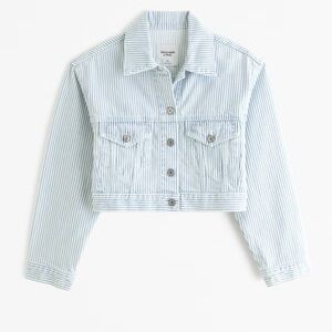 Abercrombie & Fitch Blue Striped Jean Jacket